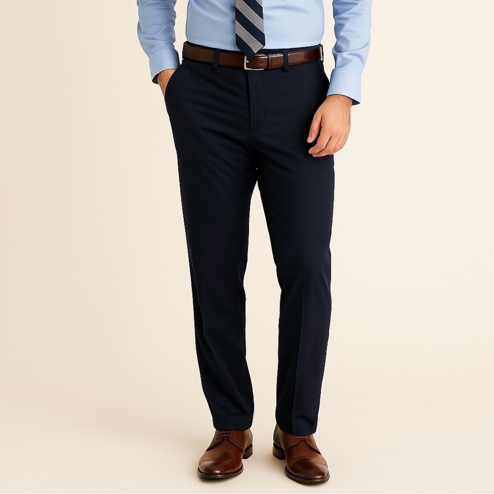 NWT Banana Republic Men's Slim Fit Stretch Comfort Pant 34x32 Navy Blue Business